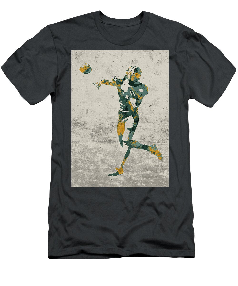 Green Bay Packers Quarterback Football Player Paint Splatters Abstract Portrait Design Turnpike T-Shirt
