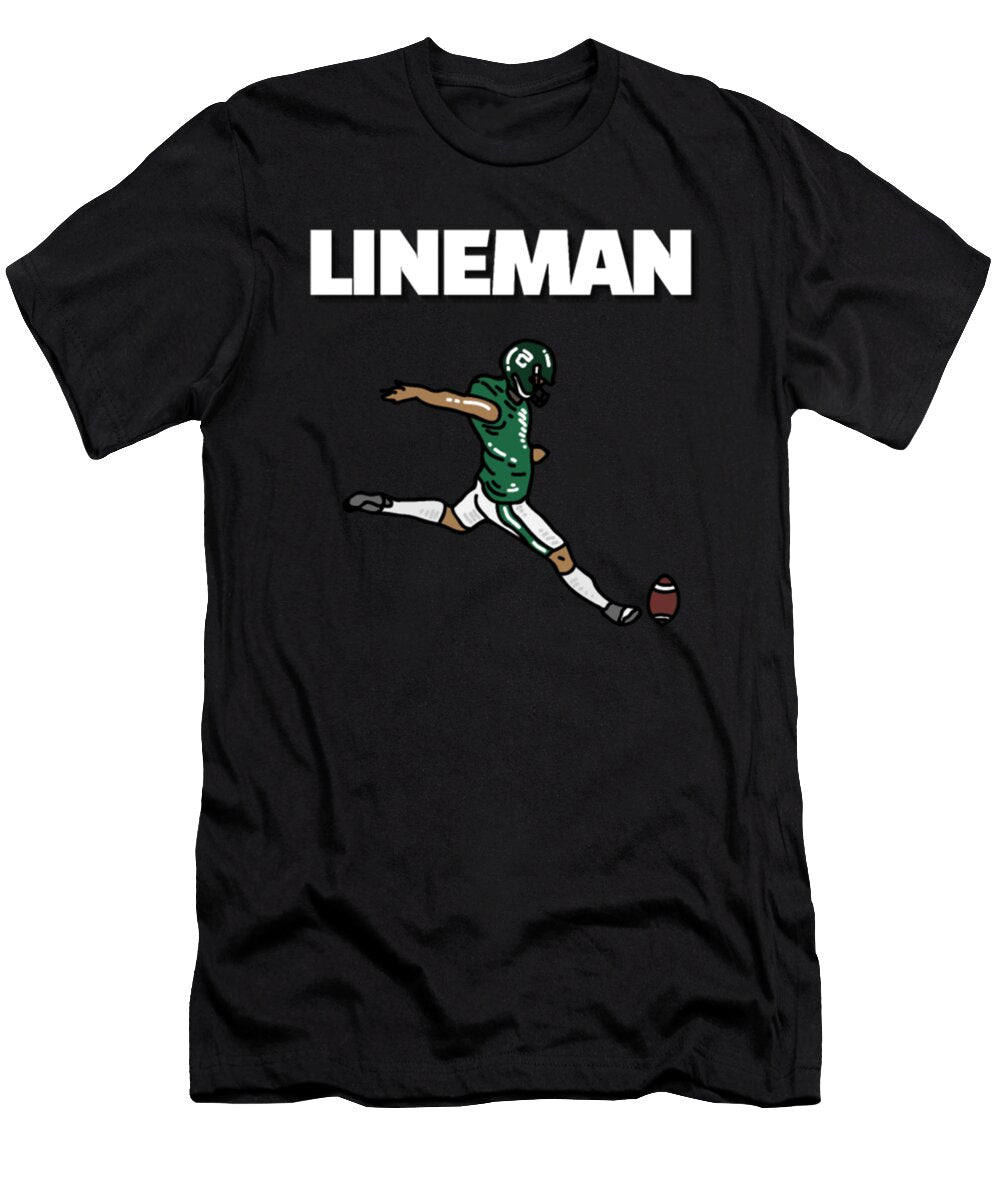 Green Lineman on the Filed American Football Tinh Tran Le Thanh T-Shirt