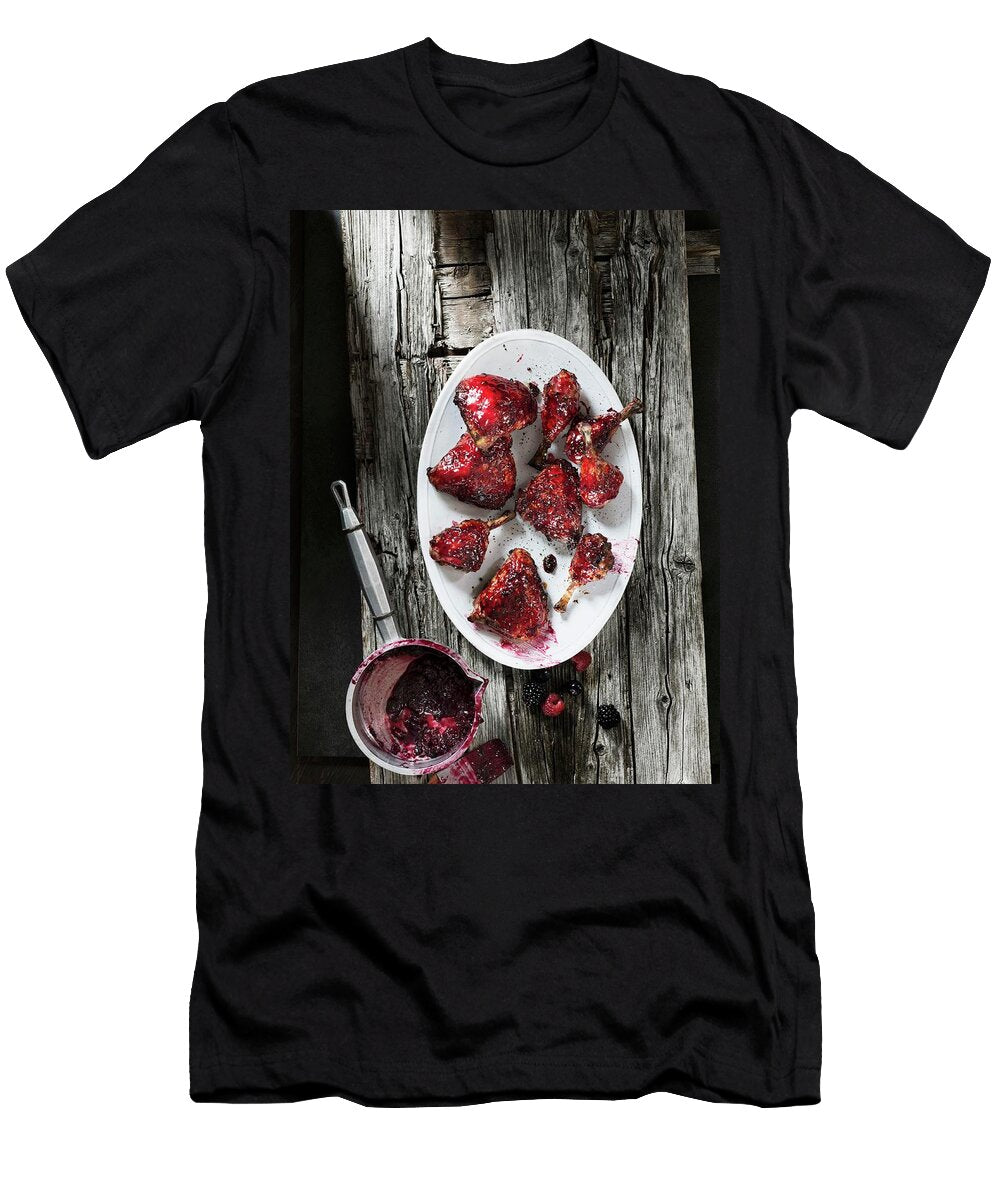 Grilled Chicken Bits with a Wild Berry Marinade Jalag Markus Bassler T-Shirt