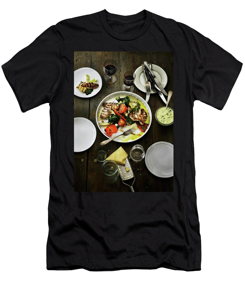 Grilled Chicken Breast with Grilled Mediterranean Vegetables Mikkel Adsbl T-Shirt