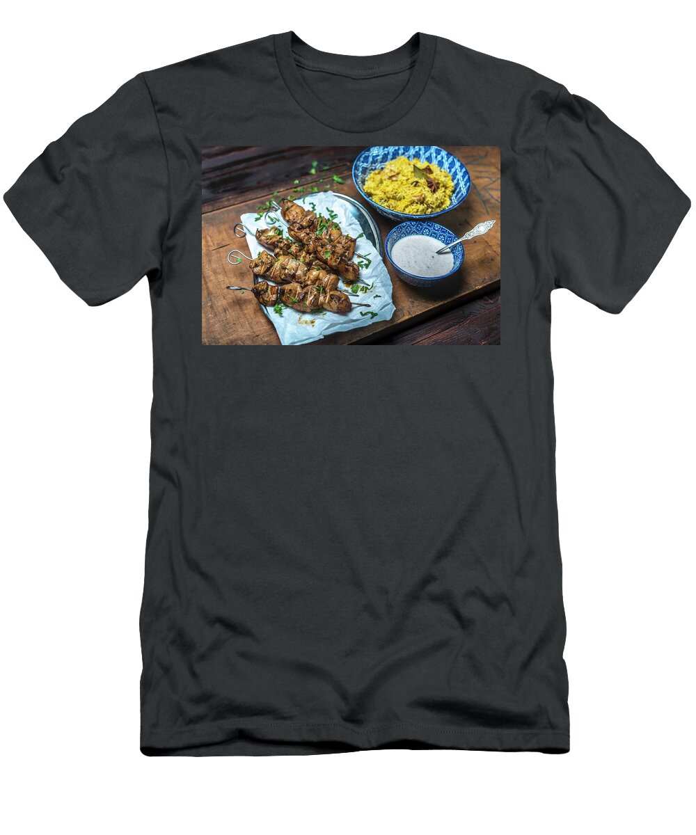 Grilled Chicken Kebab with a Yoghurt Sauce and Rice Sebastian Schollmeyer T-Shirt