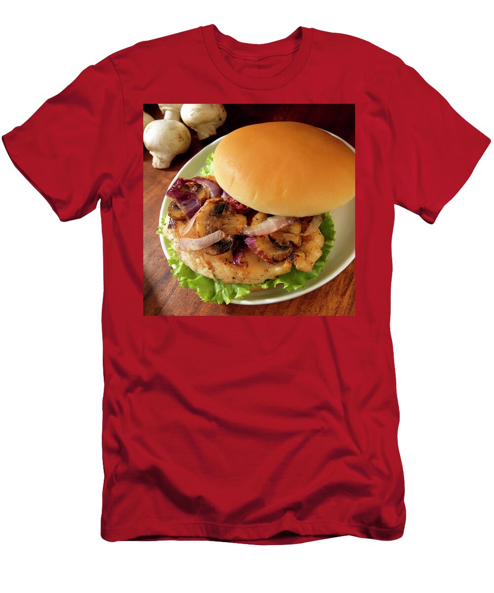 Grilled Chicken Sandwich with Grilled Mushrooms and Onions Paul Poplis T-Shirt