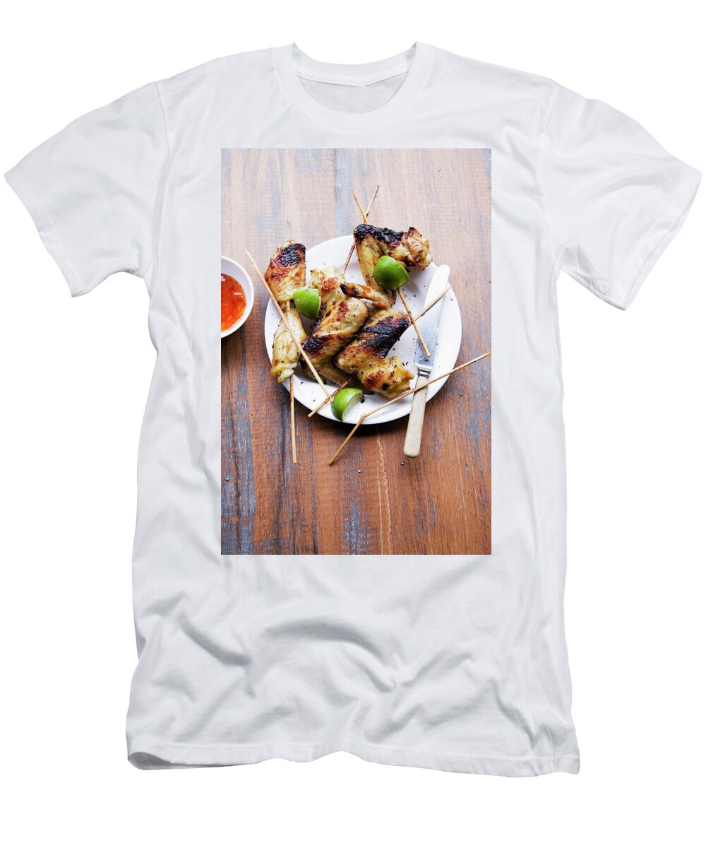 Grilled Chicken Wing Kebabs with Limes Thailand Michael Wissing T-Shirt
