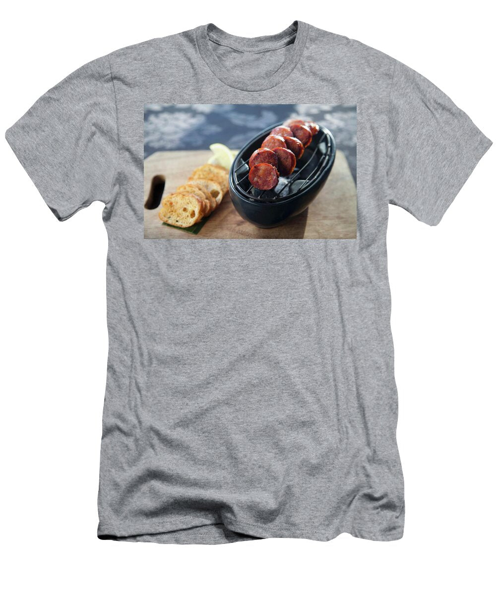 Grilled Chorizo Slices with Toasted Bread Giannis Agelou T-Shirt