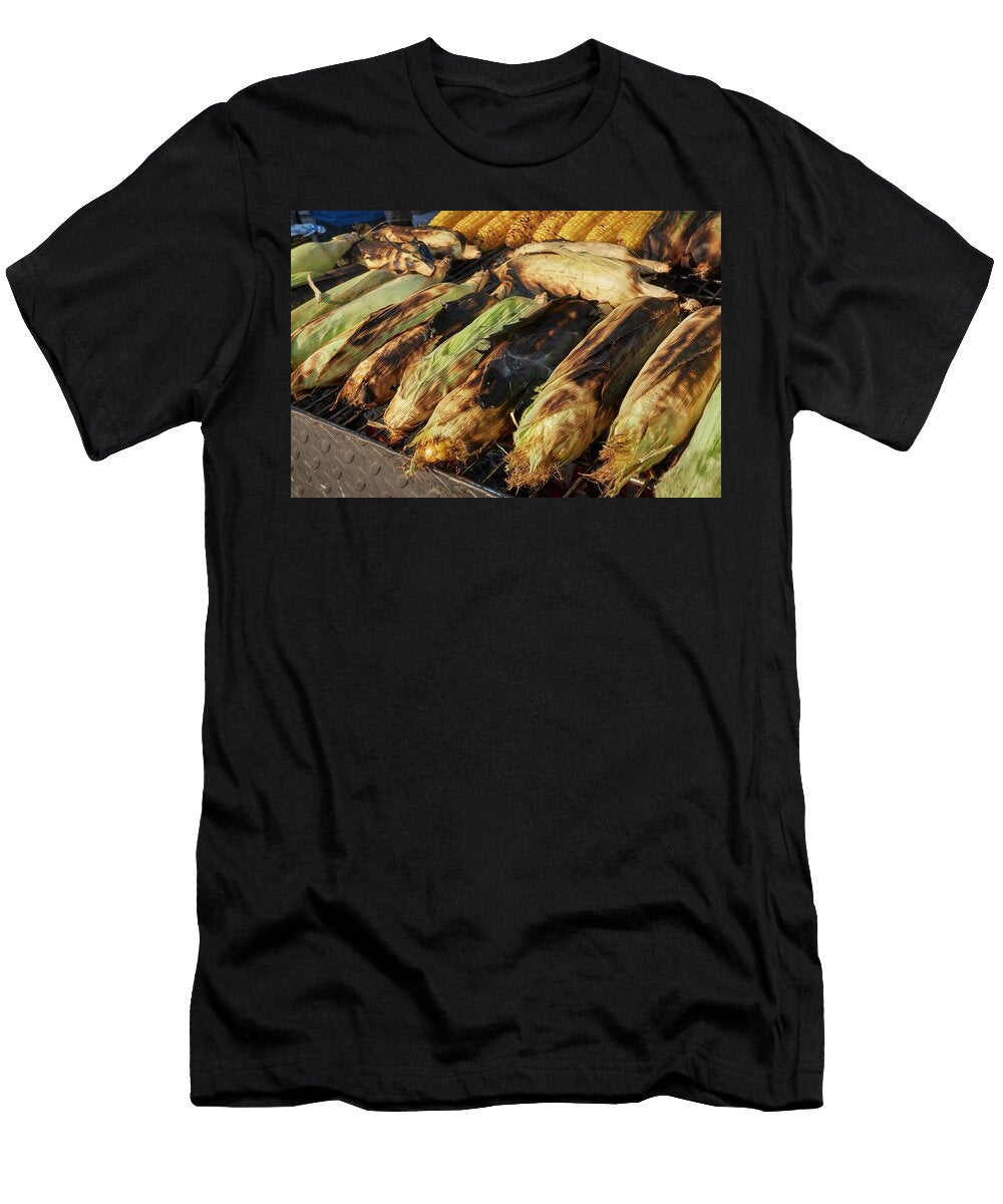 Grilled Corn Cobs At a Market in New York Brian Yarvin T-Shirt