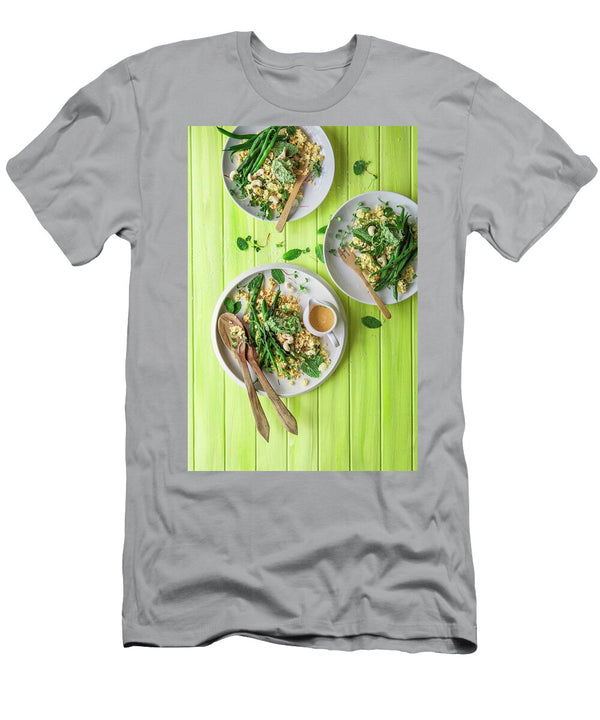 Grilled Green Beans on Millet Salad with a Chickpea Dressing and Cashew Nut Pure Great Stock T-Shirt