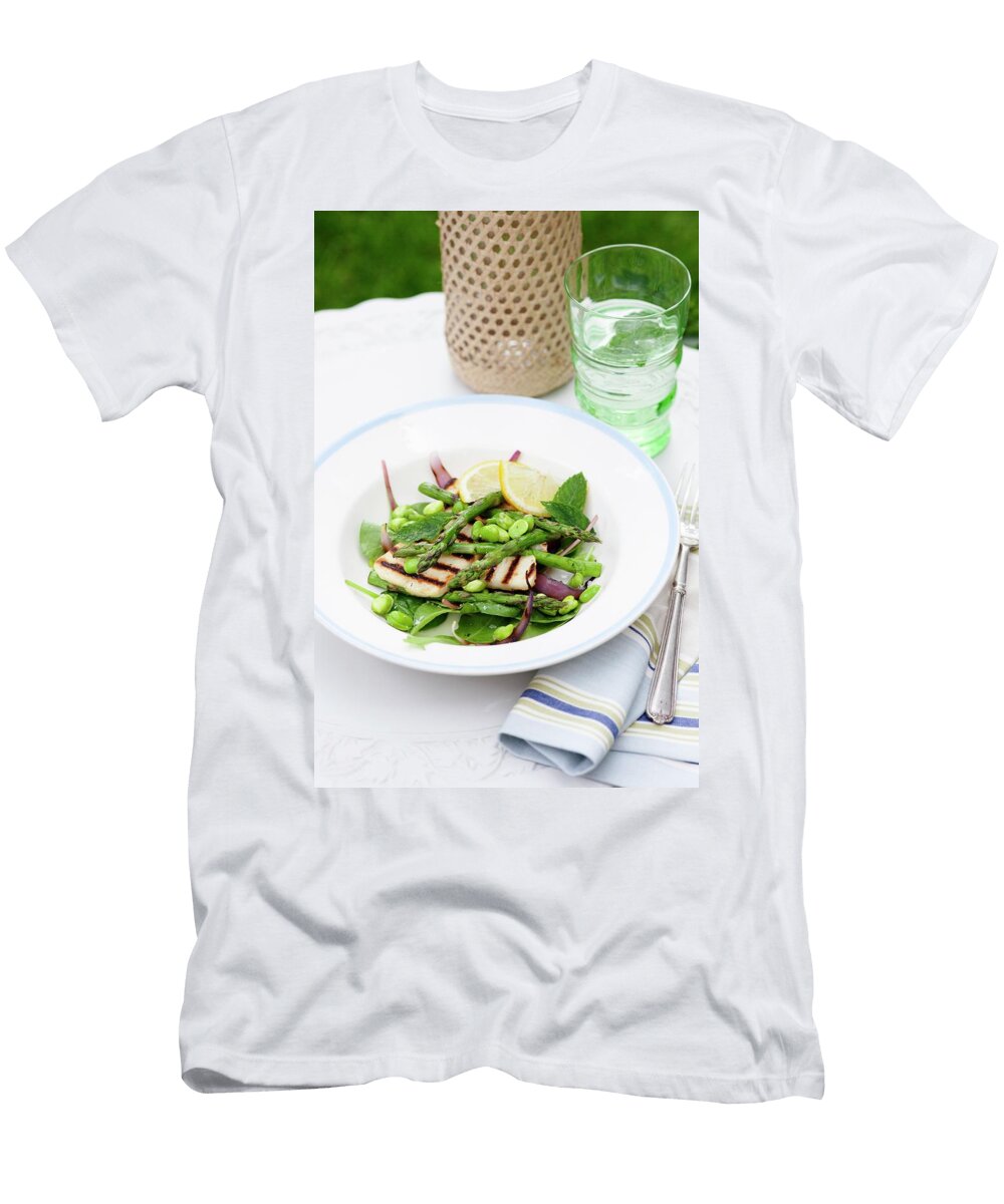Grilled Haloumi and Asparagus Salad with Beans and Lettuce Victoria Firmston T-Shirt