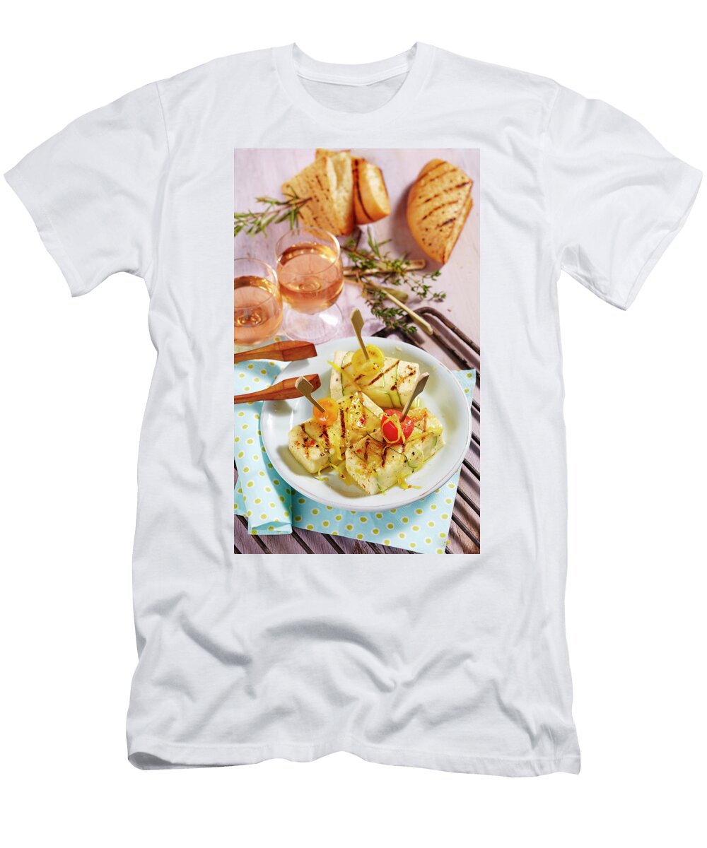 Grilled Marinated Feta and Courgette Parcels with Sheeps Cheese Teubner Foodfoto T-Shirt