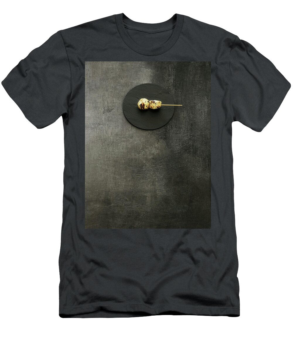 Grilled Meat Kushi on a Wooden Stick on a Round Slate Platter Mikkel Adsbl T-Shirt
