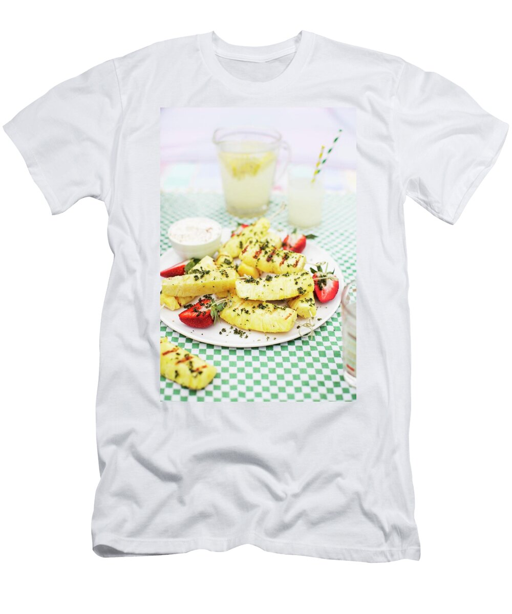 Grilled Pineapple with Strawberries and Mint Sugar Helen Cathcart T-Shirt