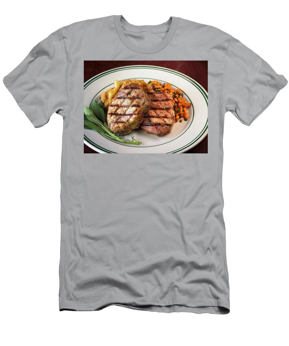 Grilled Pork Chops with Sage Apple Sauce and a Carrot Medley Michael S Harrison T-Shirt