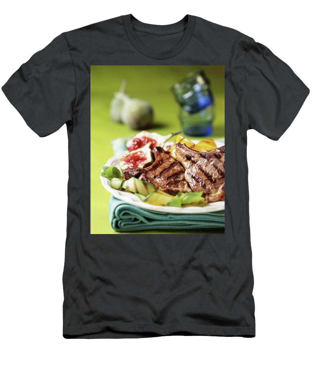 Grilled Pork Cutlets with Figs and Grilled Vegetables Blueberrystudio T-Shirt
