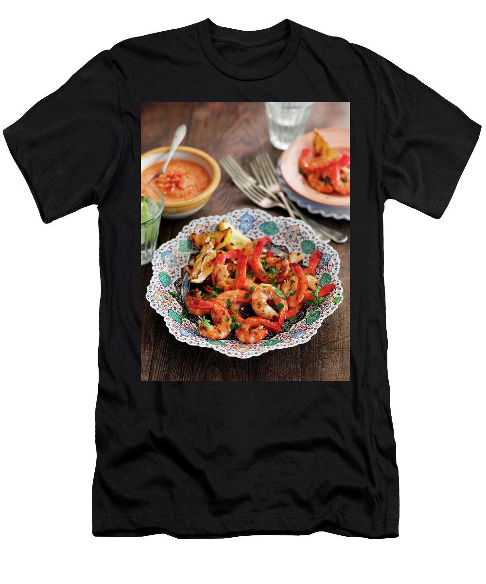 Grilled Prawns with a Romesco Broccoli Sauce Gareth Morgans T-Shirt