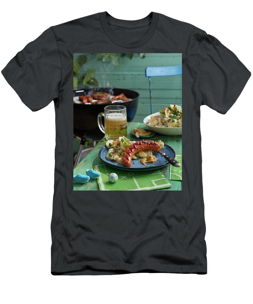 Grilled Sausages and Potato Salad with a Yoghurt Dressing Jan Peter Westermann T-Shirt