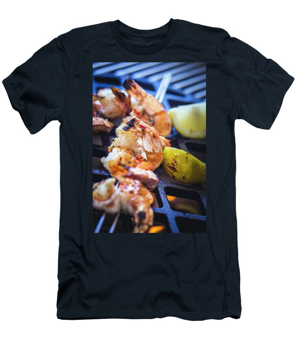 Grilled Shrimps on the Barbecue Close Up Eising Studio T-Shirt