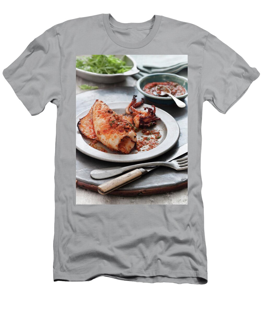 Grilled Squid with Chilli Olive Oil and Sea Salt Lingwood William T-Shirt