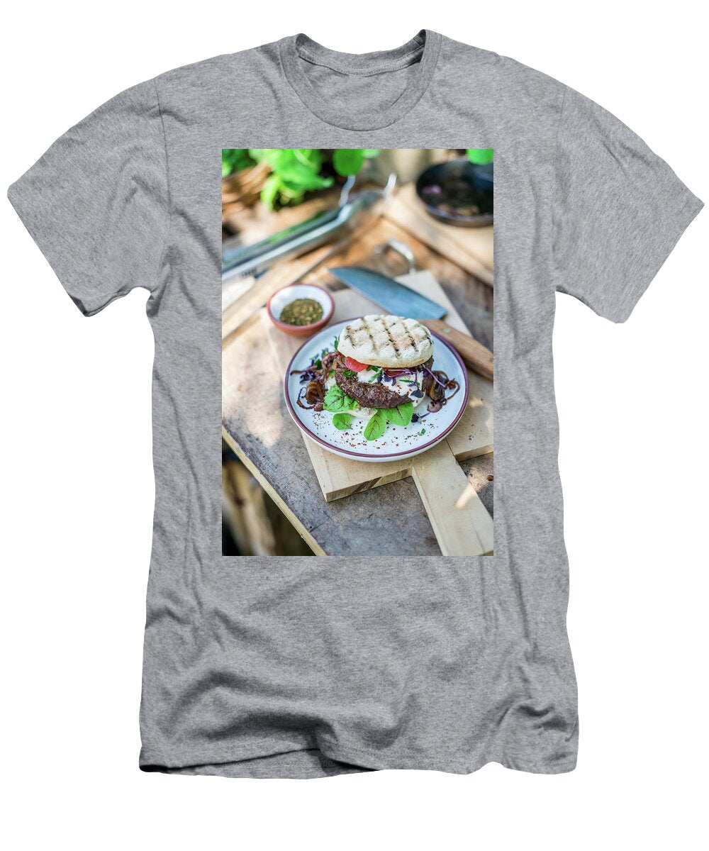 Grilled Zaatar Beef Burger on a Table Outside Sebastian Schollmeyer T-Shirt