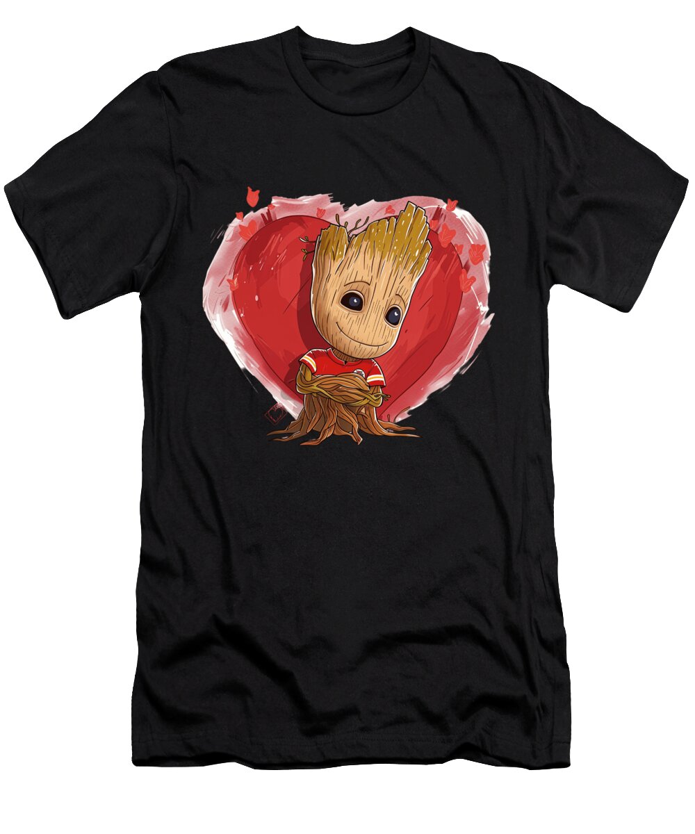 Groot Vs Chiefs Logo Apex Cecils Willis T-Shirt