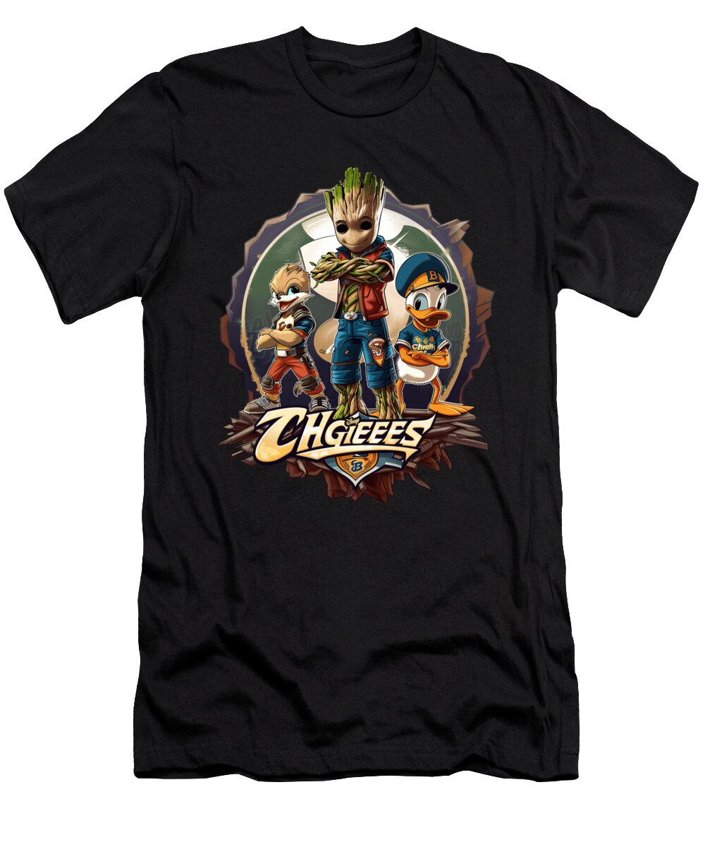 Groot Vs Chiefs Logo Artistry Cecils Willis T-Shirt