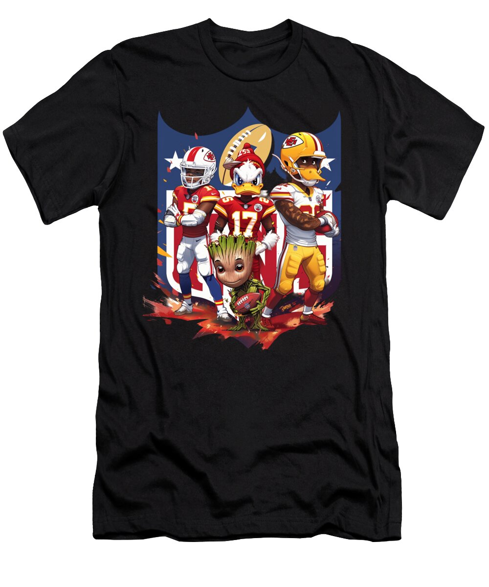 Groot Vs Chiefs Logo Blend Cecils Willis T-Shirt