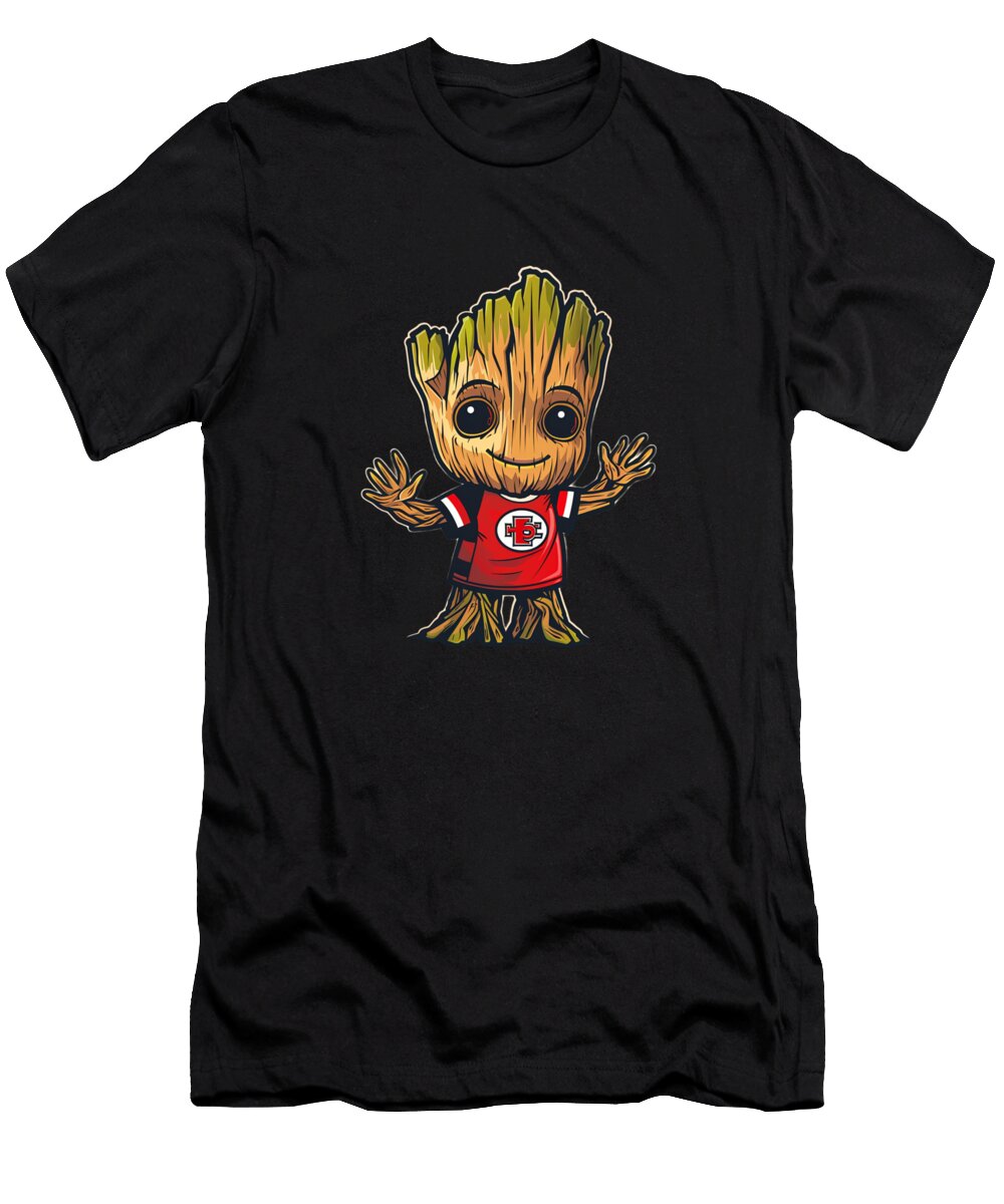 Groot Vs Chiefs Logo Departing Art Cecils Willis T-Shirt