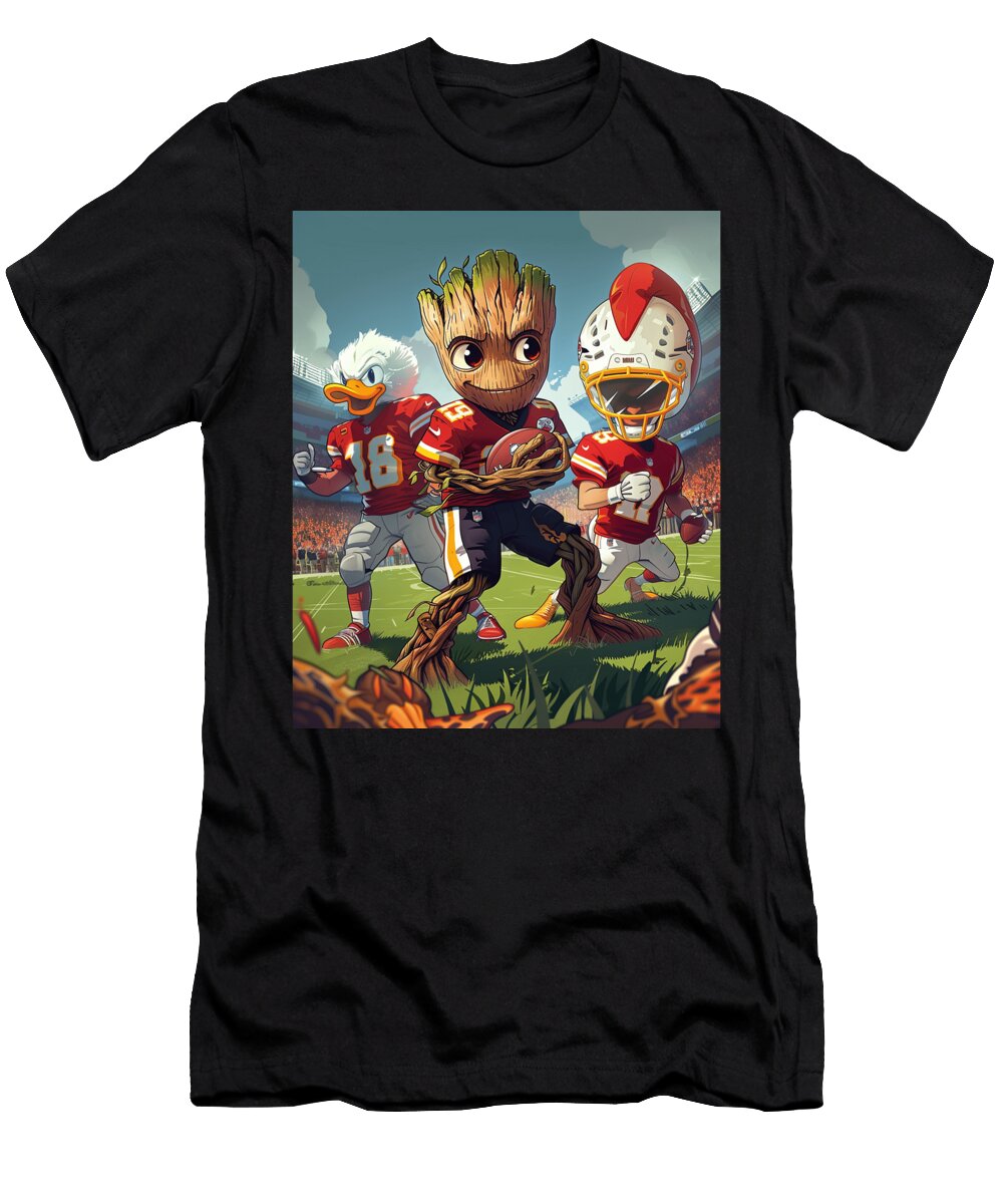 Groot Vs Chiefs Logo Diminishing Cecils Willis T-Shirt