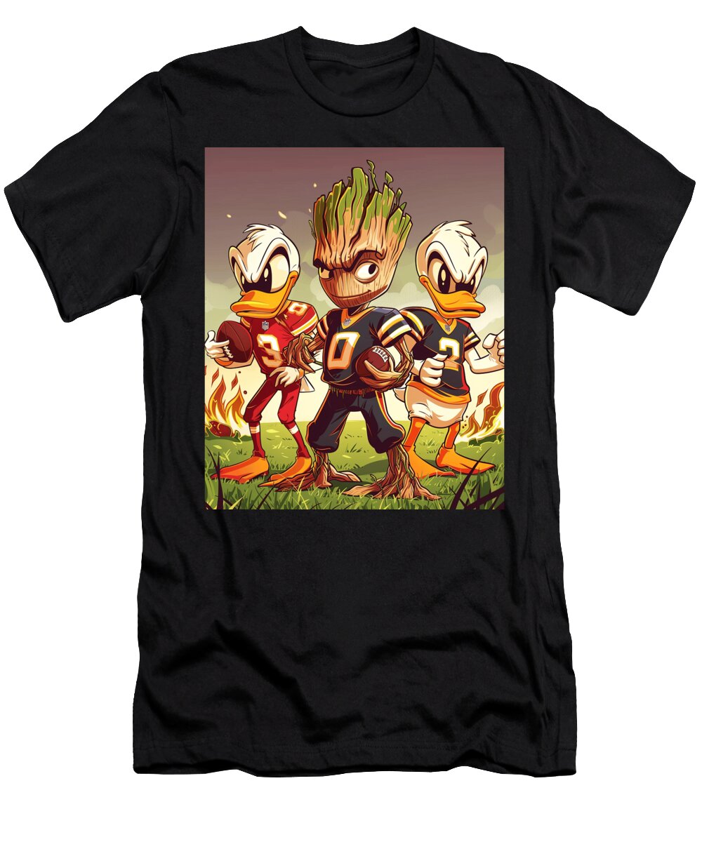 Groot Vs Chiefs Logo Disappearing Cecils Willis T-Shirt