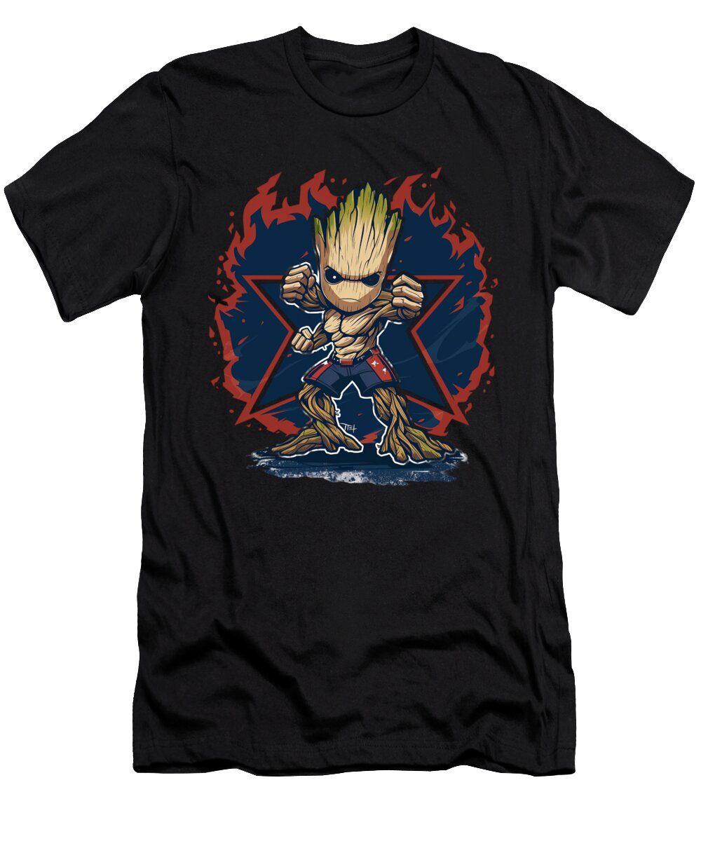 Groot Vs Chiefs Logo Dislodging Cecils Willis T-Shirt