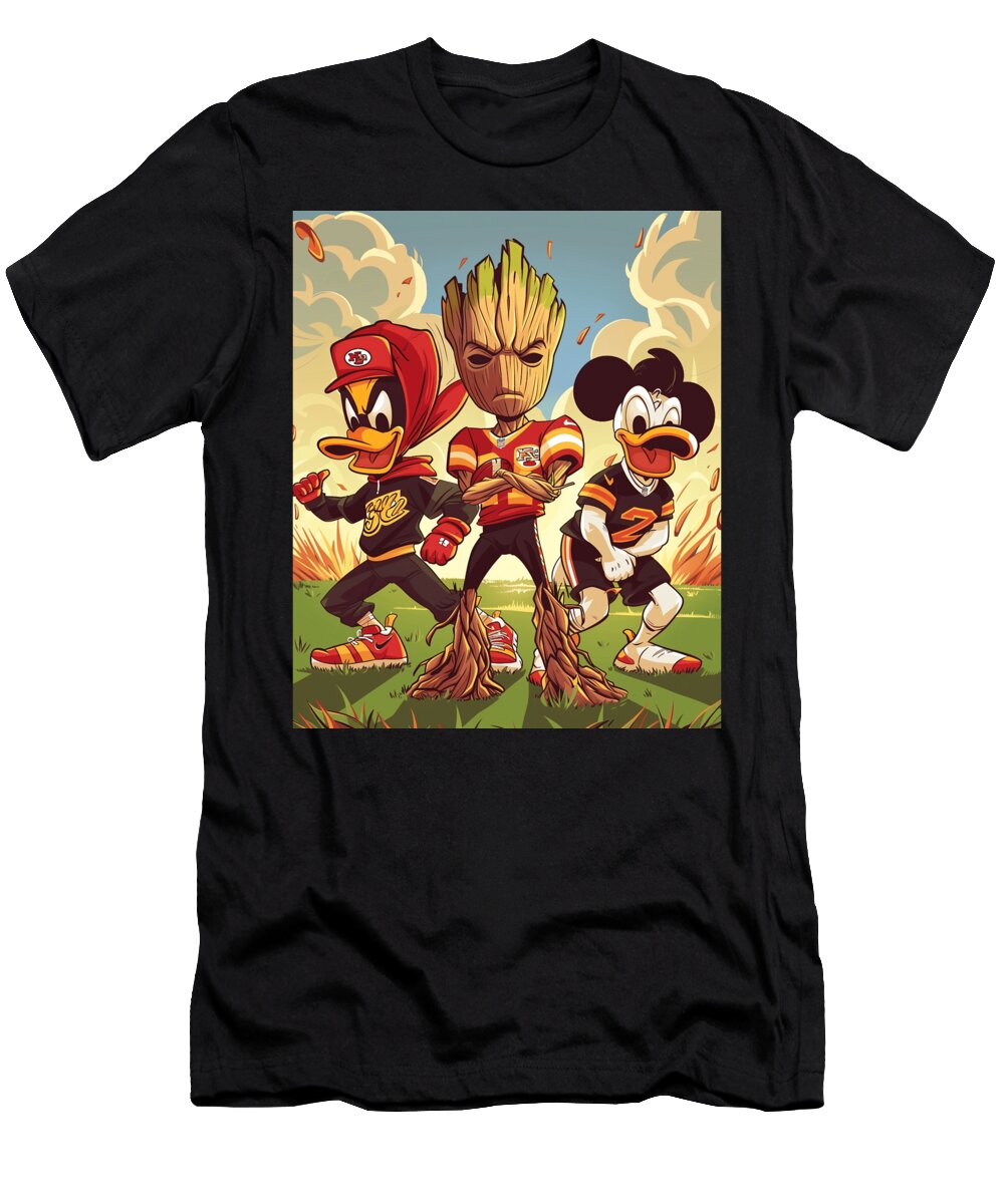 Groot Vs Chiefs Logo Dwindling Cecils Willis T-Shirt
