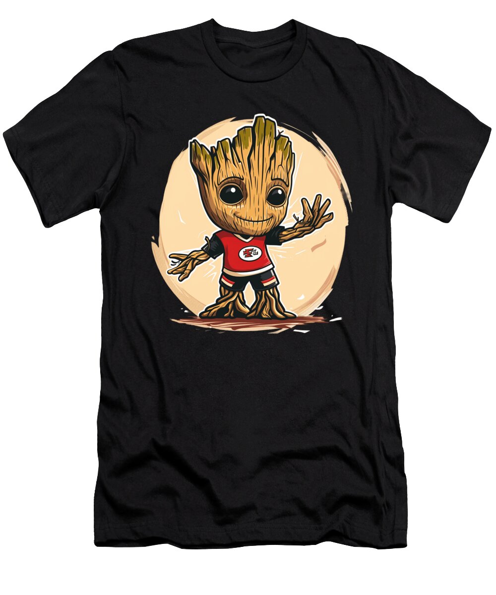Groot Vs Chiefs Logo Emptying Cecils Willis T-Shirt