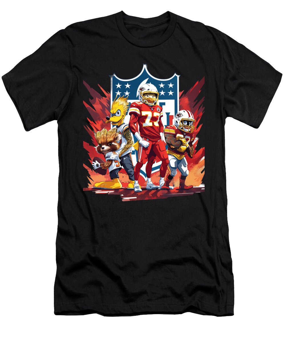 Groot Vs Chiefs Logo Fading Cecils Willis T-Shirt