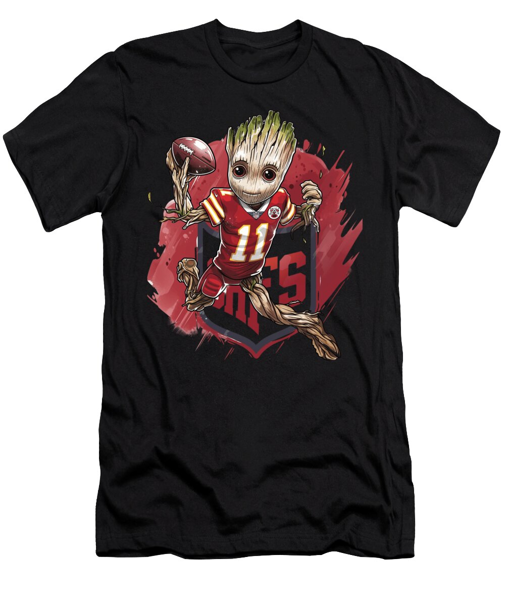 Groot Vs Chiefs Logo Heaving Cecils Willis T-Shirt