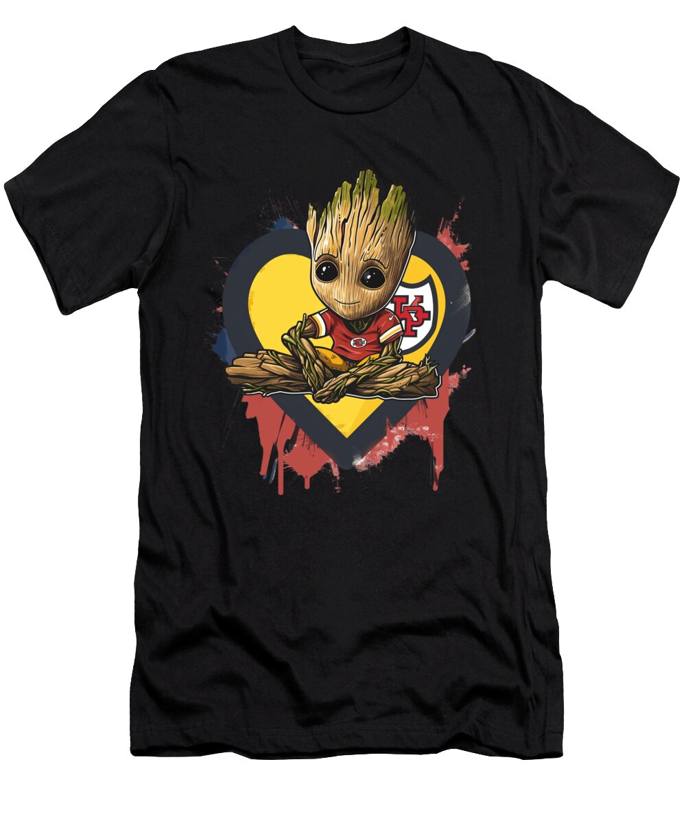 Groot Vs Chiefs Logo High Rising Cecils Willis T-Shirt