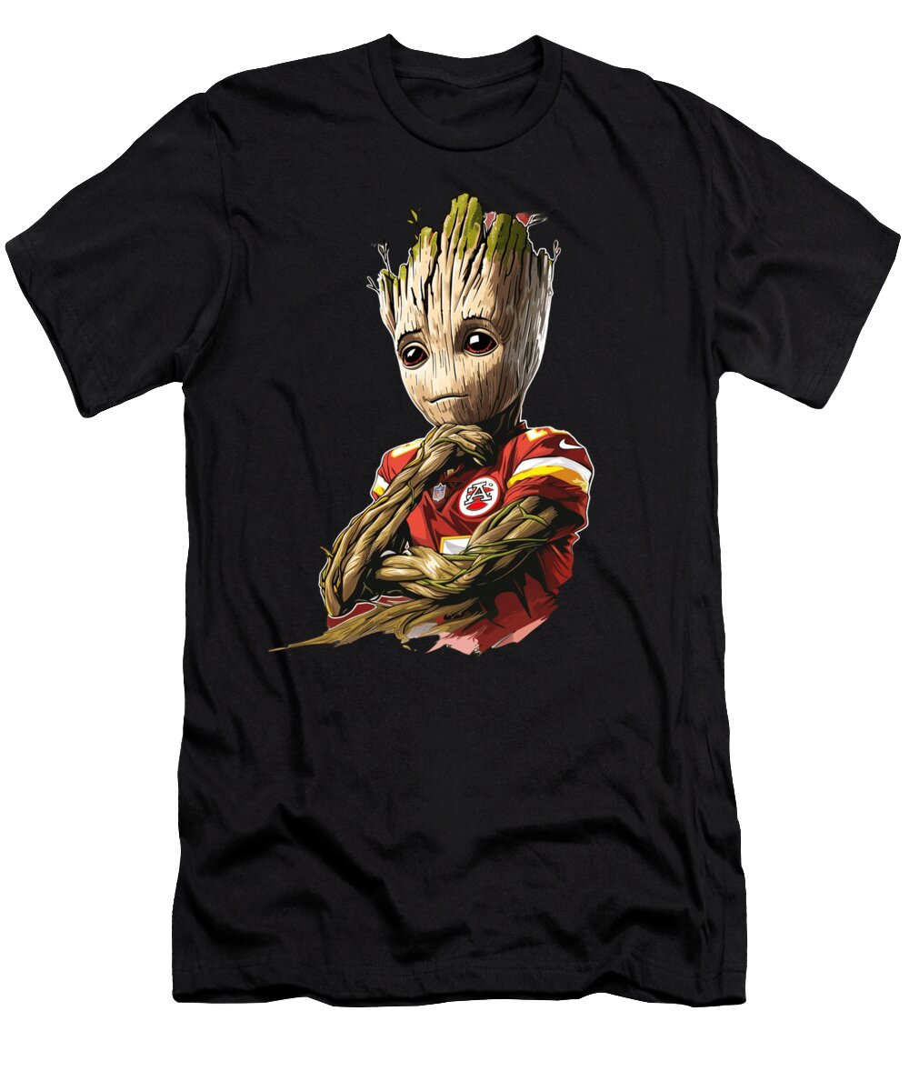 Groot Vs Chiefs Logo Jacking Cecils Willis T-Shirt