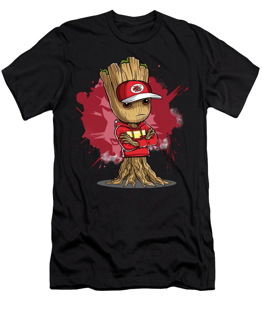 Groot Vs Chiefs Logo Pinnacle Cecils Willis T-Shirt