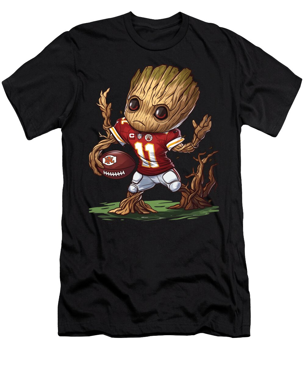 Groot Vs Chiefs Logo Quitting Cecils Willis T-Shirt