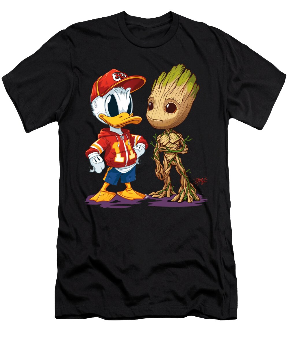 Groot Vs Chiefs Logo Receding Cecils Willis T-Shirt
