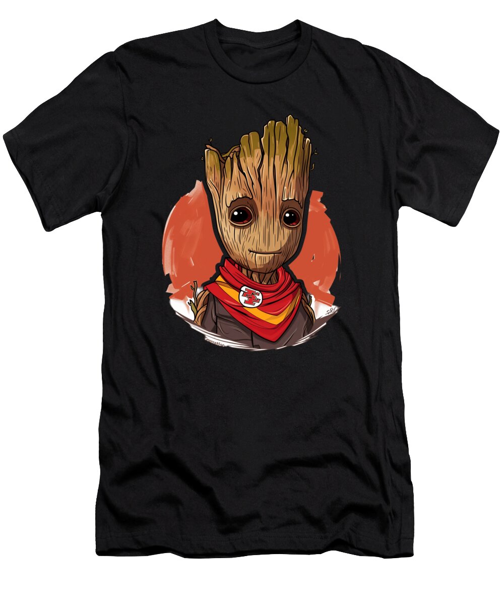 Groot Vs Chiefs Logo Shooting Cecils Willis T-Shirt
