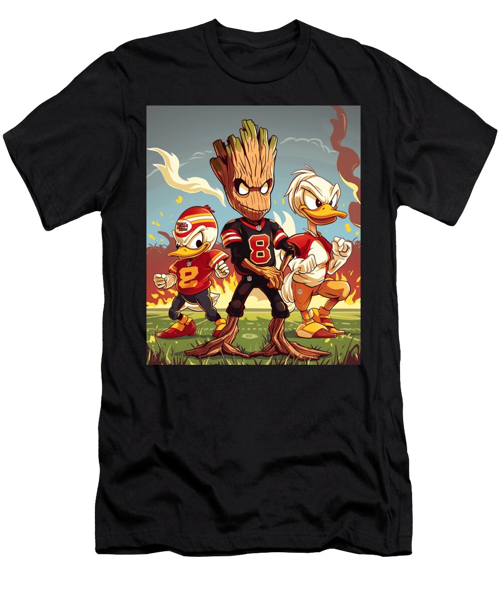 Groot Vs Chiefs Logo Shrinking Cecils Willis T-Shirt