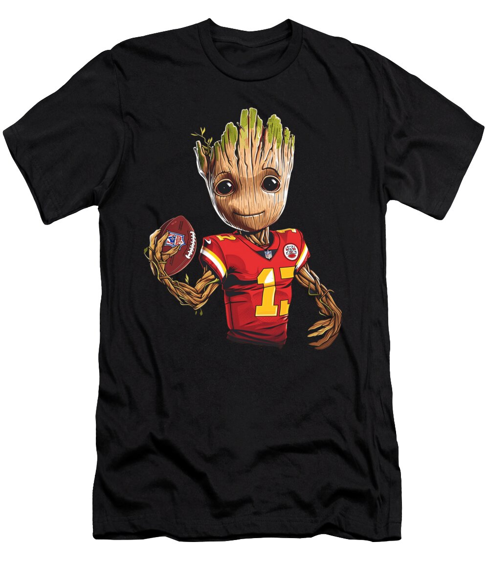 Groot Vs Chiefs Logo Summitry Art Cecils Willis T-Shirt