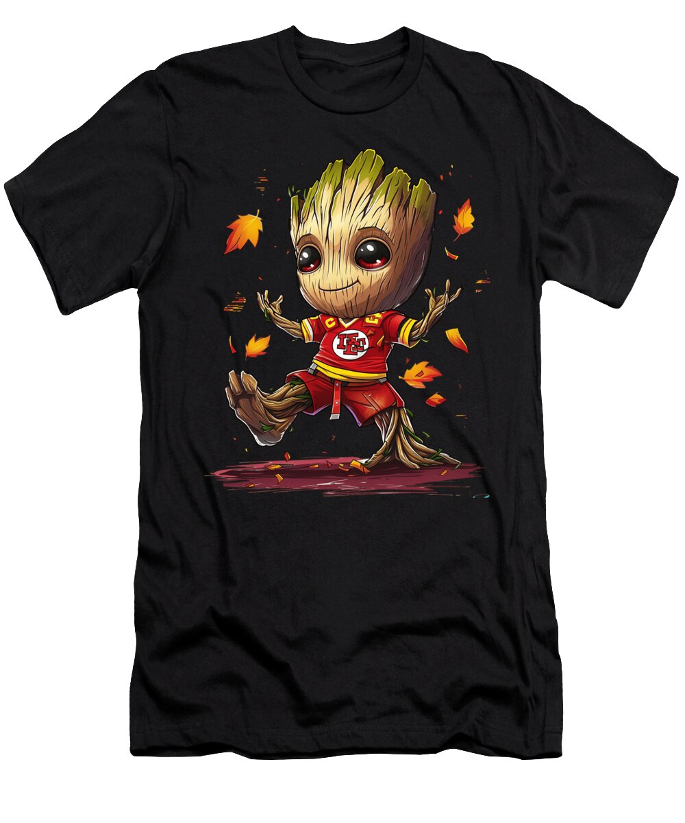 Groot Vs Chiefs Logo Tip Cecils Willis T-Shirt