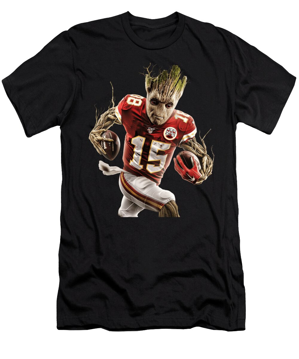 Groot Vs Chiefs Logo Upthrowing Cecils Willis T-Shirt