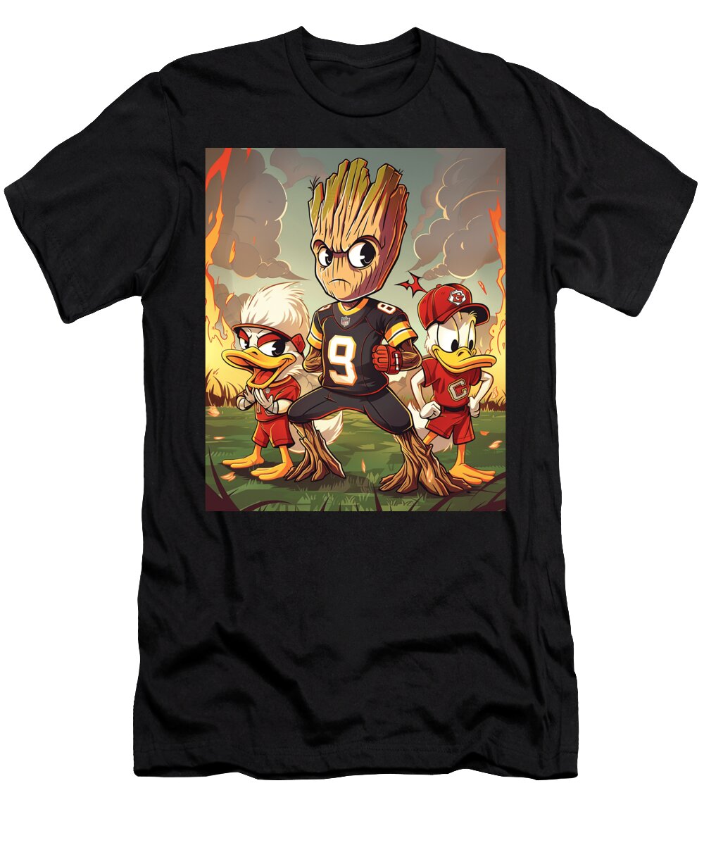 Groot Vs Chiefs Logo Waning Cecils Willis T-Shirt