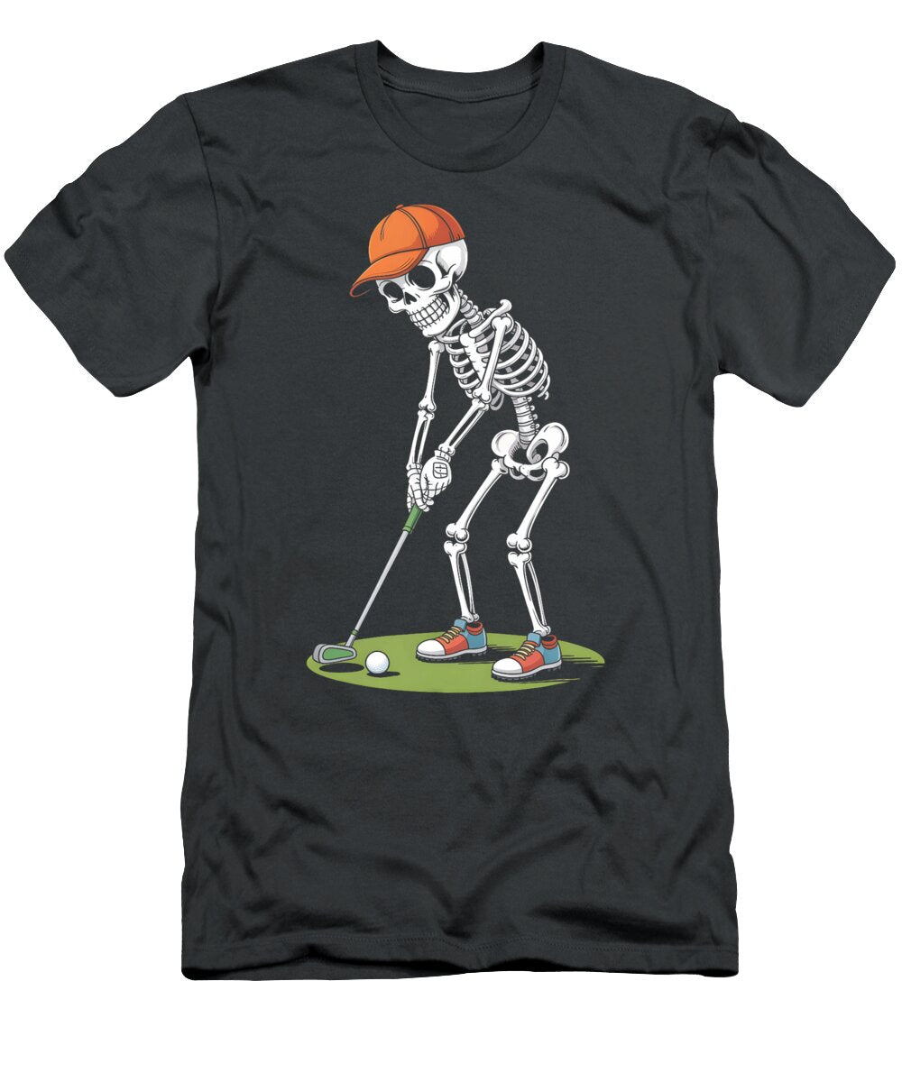Halloween Golfer Golf Player Skeleton Golf Funny Studi Alex T-Shirt