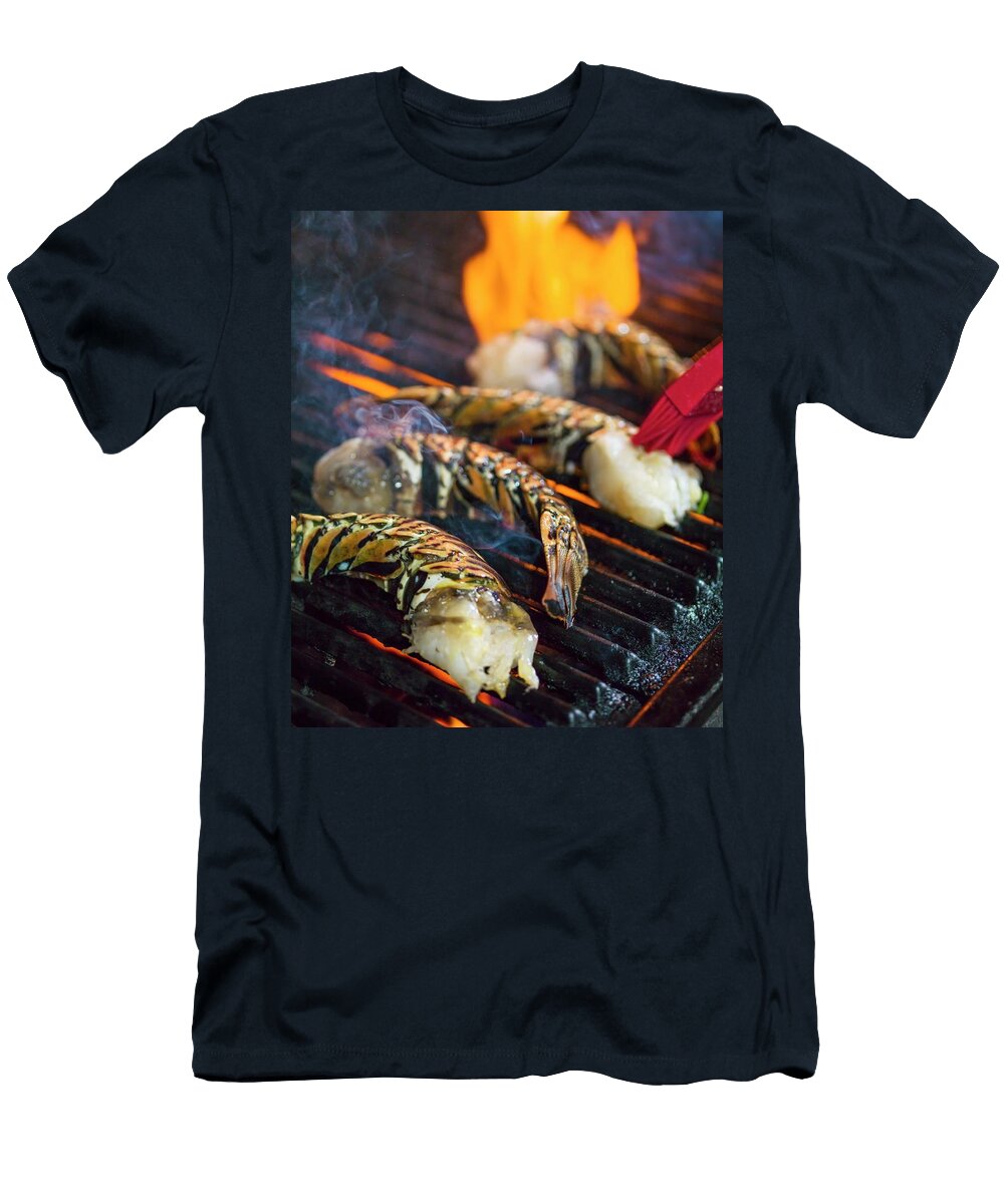 Halved Lobster Tails on a Barbecue Don Crossland T-Shirt