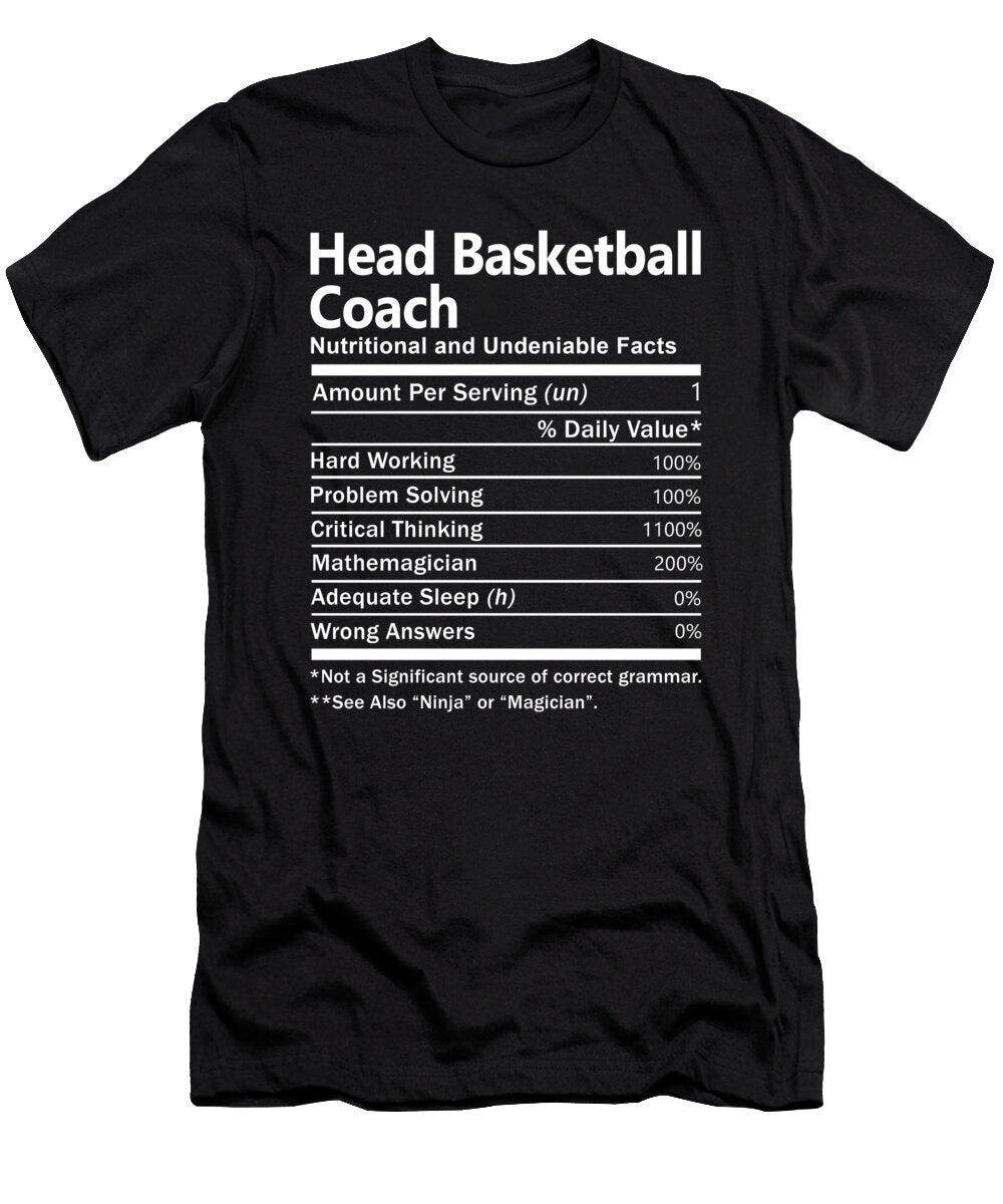 Head Basketball Coach Nutrition Factors Gift Item Shi Hu Kang T-Shirt