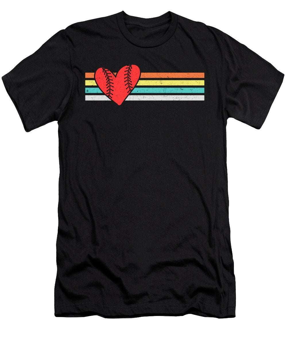 Heart Softball Baseball Vintage Pitcher Catcher Gift Thomas Larch T-Shirt