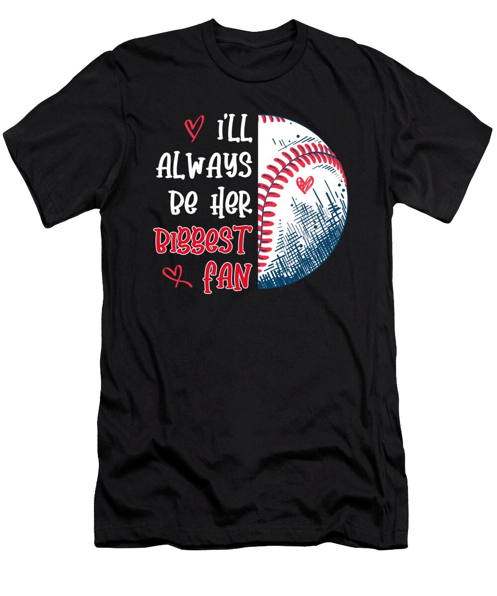 Her Biggest Fan Baseball Softball Player Girl Gift Thomas Larch T-Shirt