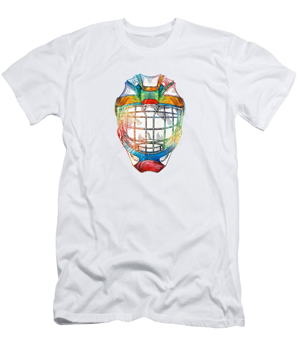 Hockey Art Goalie Mask Patent Sharon Cummings Sharon Cummings T-Shirt