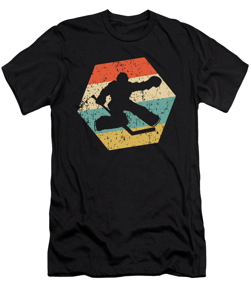 Hockey Goalie Retro Distressed Hexagon Save Kevin Garbes T-Shirt